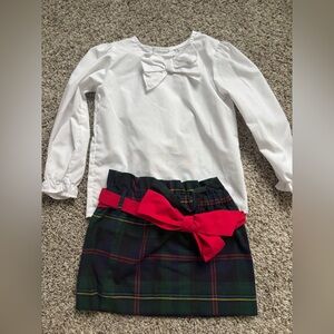 The Beaufort Bonnet Company White and Plaid Kids Matching Set